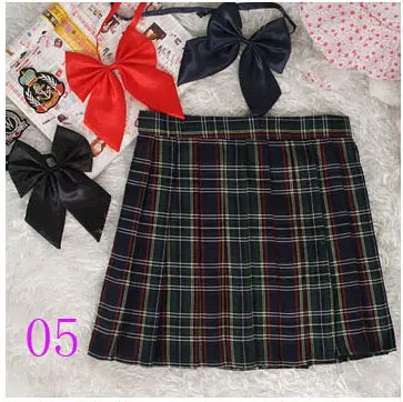 2017 Hot Midi Pleated Women Skirts High Waist Red A-Line Short Skirts Uniforms School Tartan Plaid Skirt Saias 17