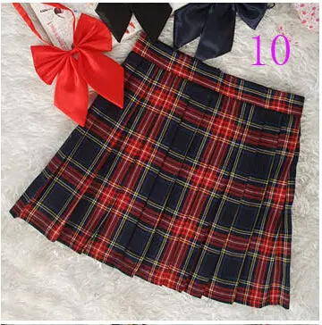 Stylish red A-line midi skirt featuring high-waist design, classic pleats, and authentic tartan plaid—ideal for school uniforms or casual wear. - Image 7