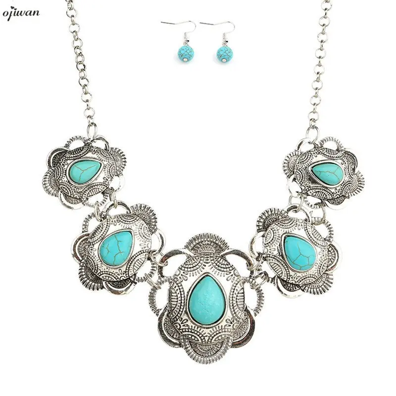 Tribal Chunky Bib Statement Necklace Hippie Native American Navajo Jewelry Cowgirl Bohemian Necklace Online Shopping India 1