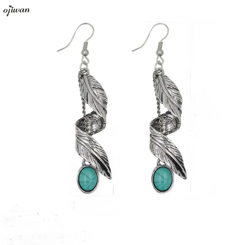 Gypsy Earrings Hippie Chic Boho Spiral Feather Earrings Indian Native American Jewelry Navajo Dangle Earrings Tribal 1