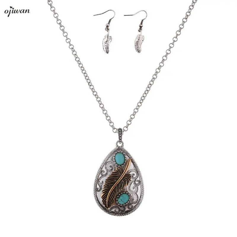 Tribal Feather Necklace Native American Jewelry Bijoux Navajo Ethnic Necklace Boho Hippie Necklace Online Shopping India Cowgirl 1
