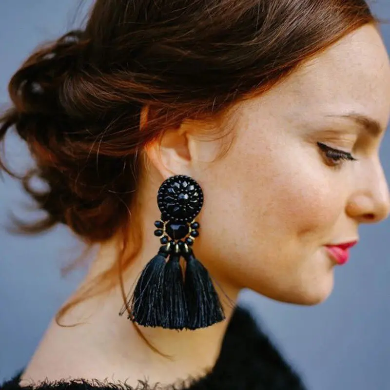 Hocole 2017 Brincos Women Brand Boho Drop Dangle Fringe Earring Vintage Ethnic Statement Tassel Earrings Fashion Jewelry Charms 1