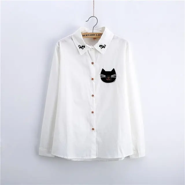 Elegant White Preppy Blouse for Women – Cotton Lace with Peter Pan Collar, Long Sleeves, Available in Sizes S to 4XL - Image 11