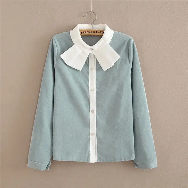 Preppy White Blouse Collection 13 Pattern Women Cotton Lace Crochet Peter Pan Collar Long Sleeve Top Shirt Plus Size S-4Xl T5437 3