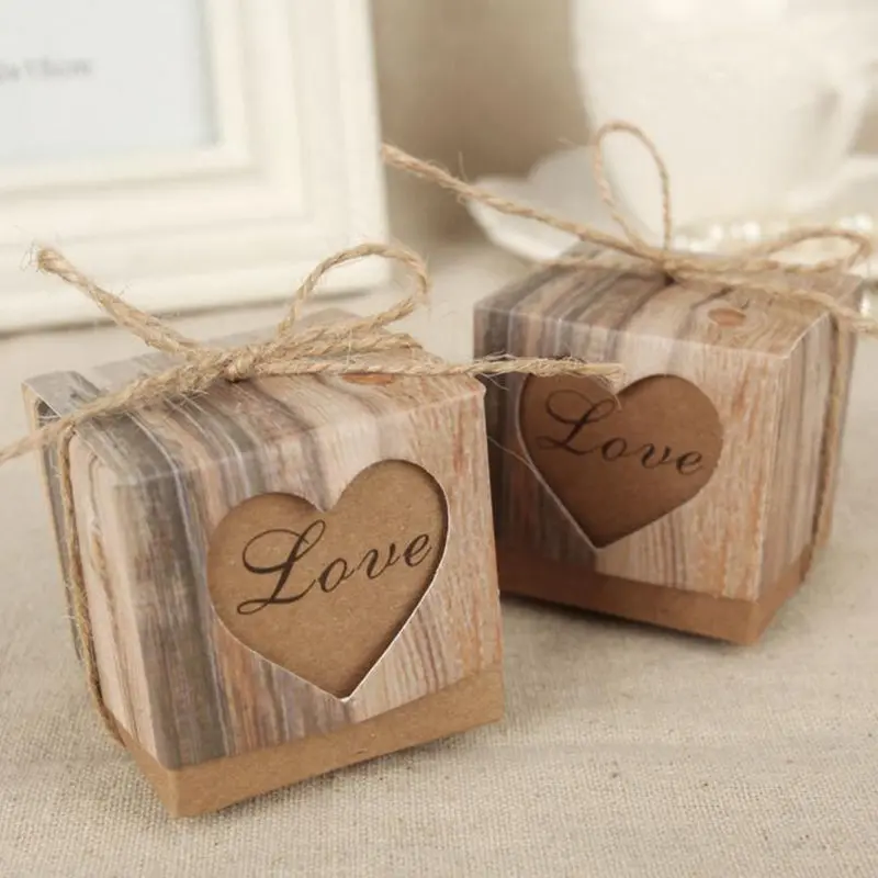 Romantic Vintage Heart Kraft Paper Candy Box 1
