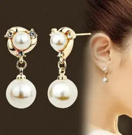 Hypoallergenic Luxury Fashion Wild High-Quality Imitation Rhinestones Imitation Pearl Jewelry Long Earrings For Women 1