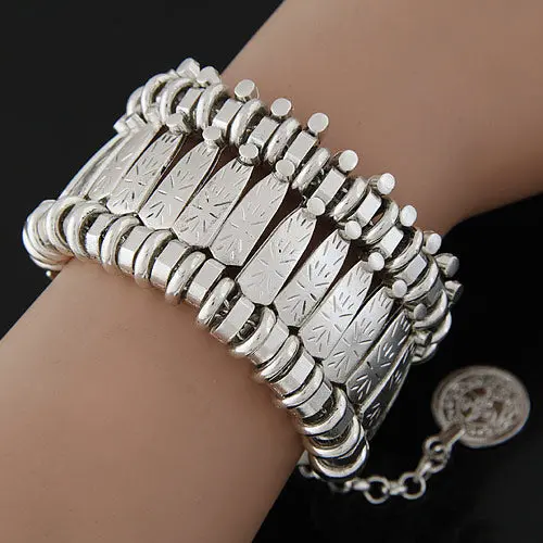 Lemoer 2017 Hot Ethnic Bohemian Beachy Bracelet Boho Turkish Gypsy Tribal Jewelry Chic Coachella Silver Coin Bracelets Pulseiras 1