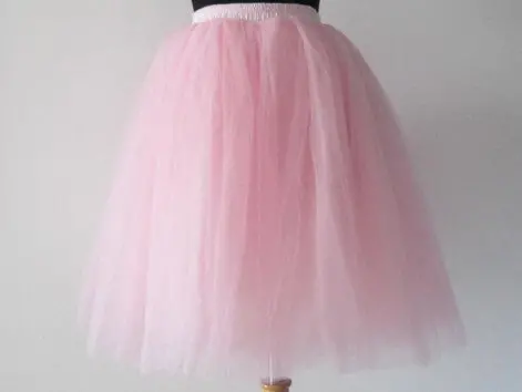 Puff Women Mesh Skirt White Pink Black Ball Gown High Waist Knee Length Tulle Jupes Fashion Grunge Jupe Female Tutu Skirts 3