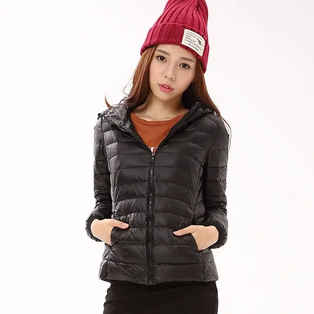 Women's Warm Duck Down Jacket – Hooded Ultra-Light Winter Coat for Autumn and Cold Weather - Image 9