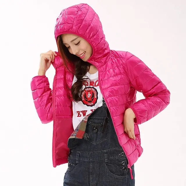 Women's Warm Duck Down Jacket – Hooded Ultra-Light Winter Coat for Autumn and Cold Weather - Image 12
