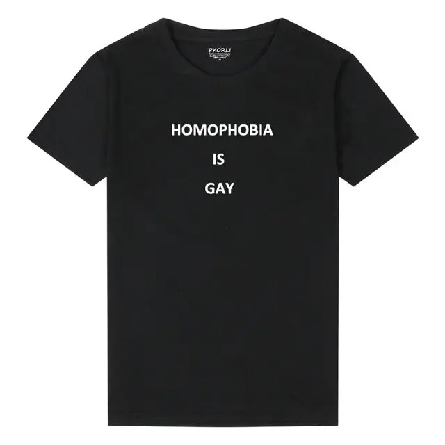 Pkorli Women's T-Shirt Homophobia Is Gray T Shirt Why Be Racist Feminism Tumblr Hipster T-Shirt Grunge Woman Tshirt Top Tees 3