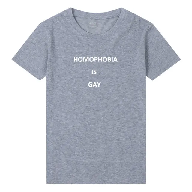 Pkorli Women's Homophobia Is Gray T-Shirt – Feminist, Anti-Racist, Grunge-Style Top - Image 4