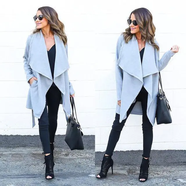 Stylish, minimalist trench coat for women—perfect for spring layering, urban streetwear, or polished casual looks. - Image 4