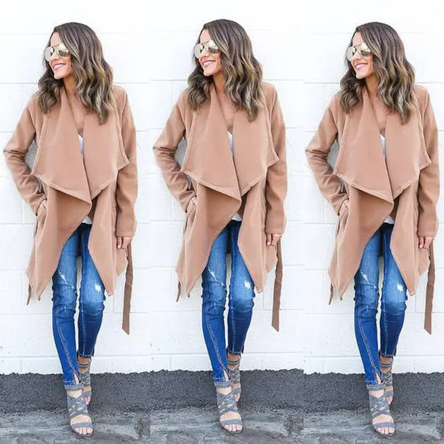 Stylish, minimalist trench coat for women—perfect for spring layering, urban streetwear, or polished casual looks. - Image 3