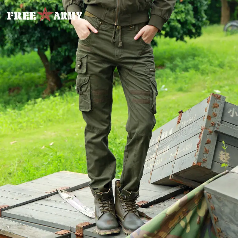 Freearmy Brand Woman Tactical Pants Military Cargo Pants Multi-Pockets Women Pants Casual Trousers Army Pants With Drawstring 1