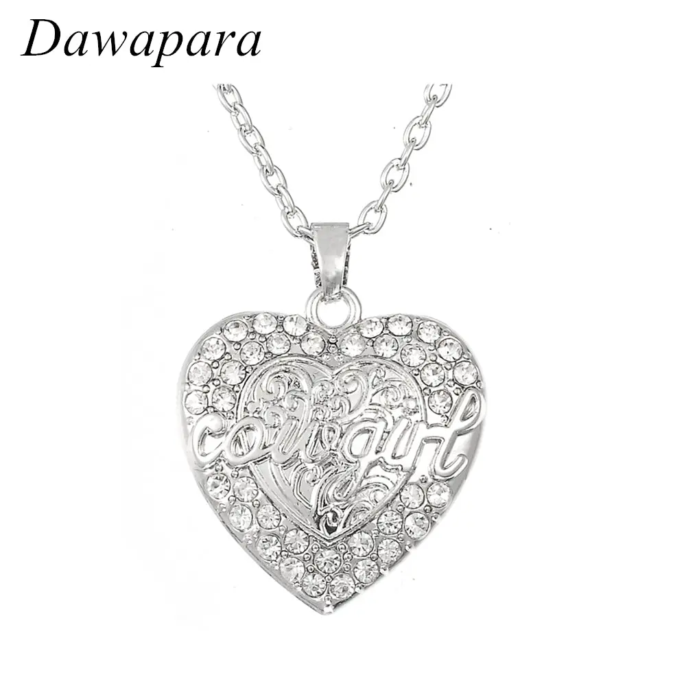 Dawapara Cowgirl Drill Crystal Pendant Necklaces Antique Silver Metal Charms Jewelry Fashion Rhinestone Christmas Gifts 1