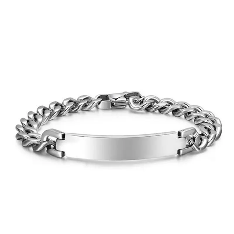 Custom Personalized Name Laser Engraving Cowboy Men Bracelet Quality 316 Stainless Steel Chain Bracelet 1