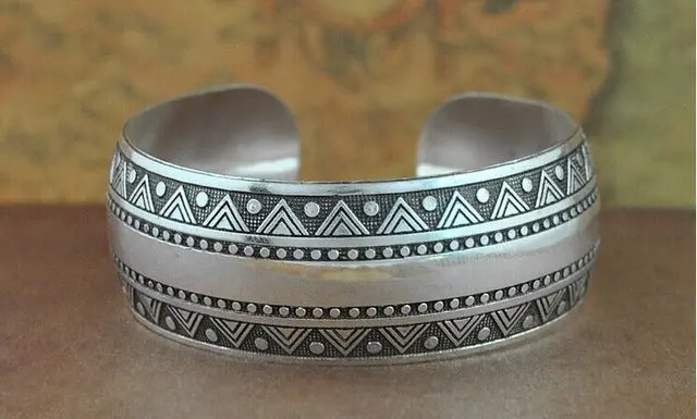 Bohemian Antalya Bangles,Antique Silver Plated Carve Pattern Statement, Boho Coachella, Festival Turkish Hand Jewelry, Elephant 4