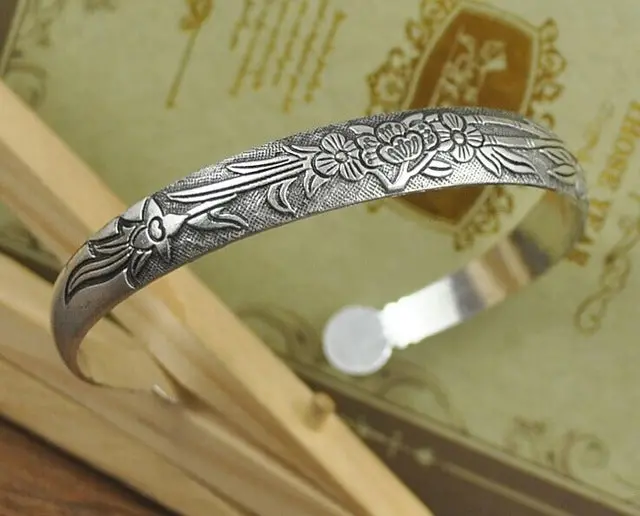 Bohemian Antalya Bangles,Antique Silver Plated Carve Pattern Statement, Boho Coachella, Festival Turkish Hand Jewelry, Elephant 11