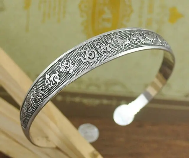 Bohemian Antalya Bangles,Antique Silver Plated Carve Pattern Statement, Boho Coachella, Festival Turkish Hand Jewelry, Elephant 15