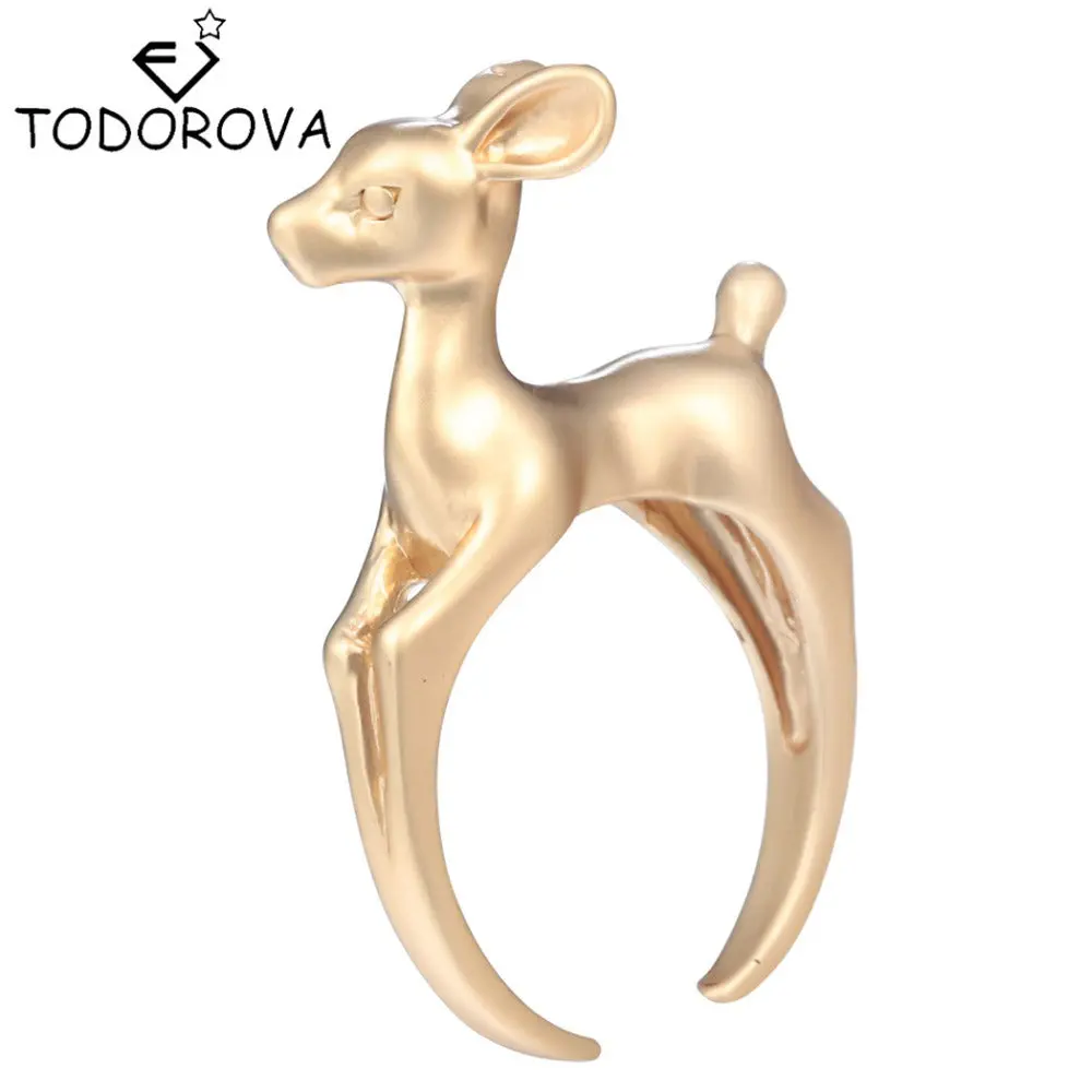 Todorova Cute 3D Bambee Animal Deer Rings For Women Girl Wedding Band Vintage Ring Pet Lover Gift Chic Jewelry Wholesale 1