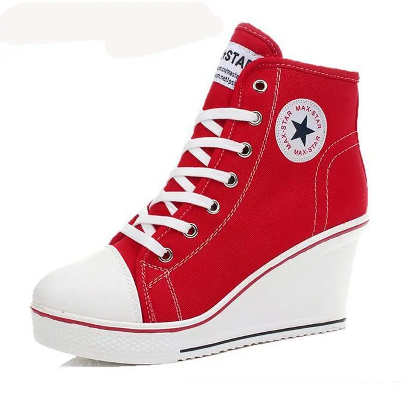 High Heel Top Canvas Shoes 1