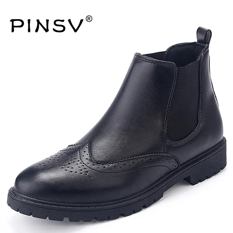 Winter Men Chelsea Boots Artificial Leather Boots Men Shoes Ankle Cowboy Boots For Men Winter Shoes Botas Hombre Erkek Bot 1