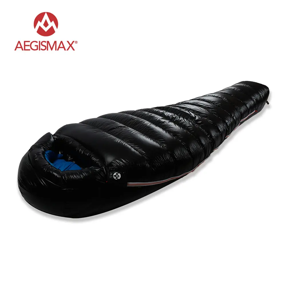 Aegismax 95% White Goose Down Mummy Camping Sleeping Bag Cold Winter Ultralight Baffle Design Camping Splicing Fp800 G1-G5 1