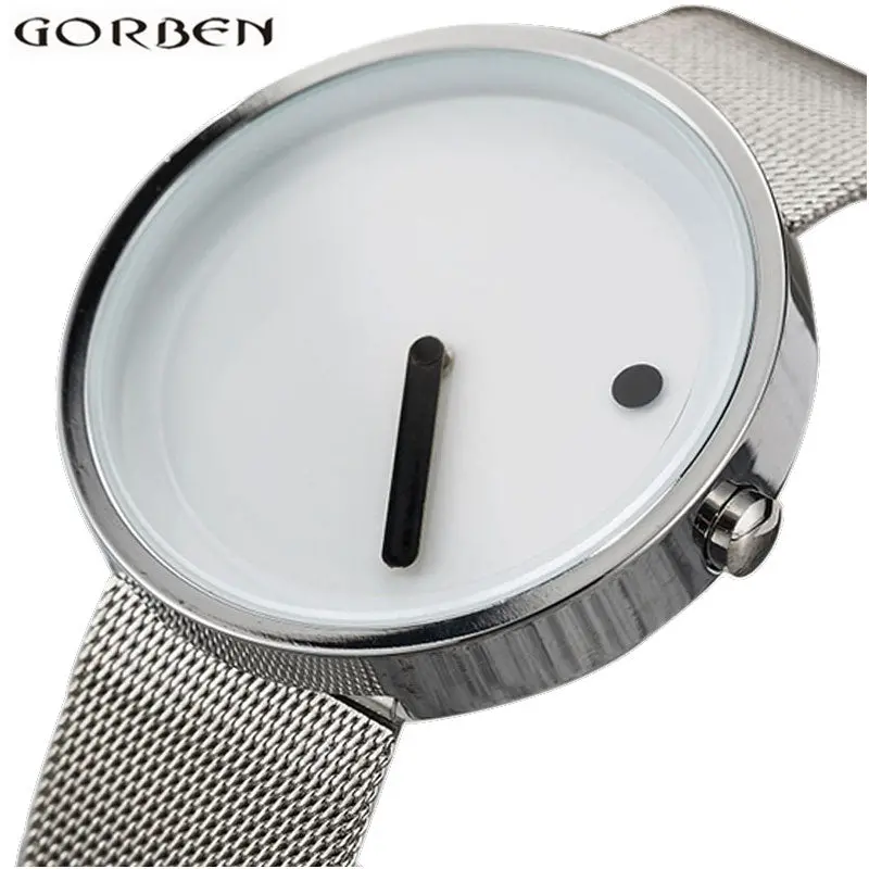 Creative Watches Minimalist Wristwatch Men Women Stainless Steel Mesh Strap Simple Design Bracelets Sports Watch Hodinky Clock 1