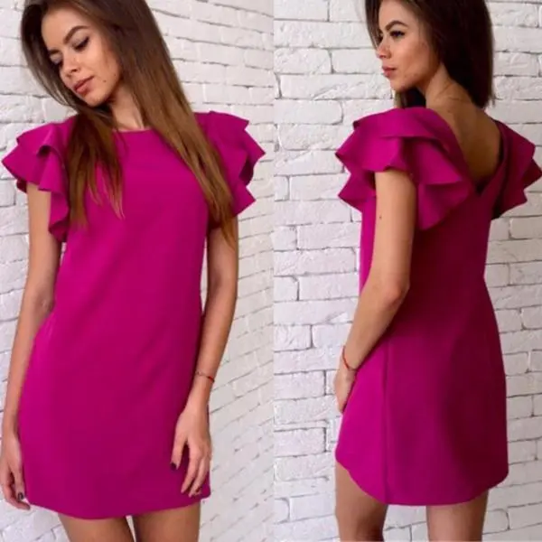 Summer Casual Style Butterfly Sleeve Dress Party 1