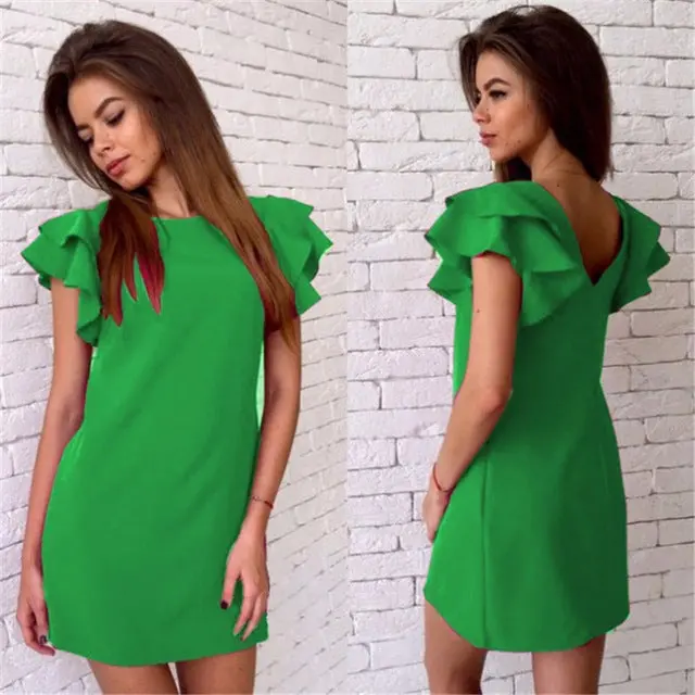 Casual Summer Butterfly Sleeve Mini Dress for Parties & Beach - Image 4