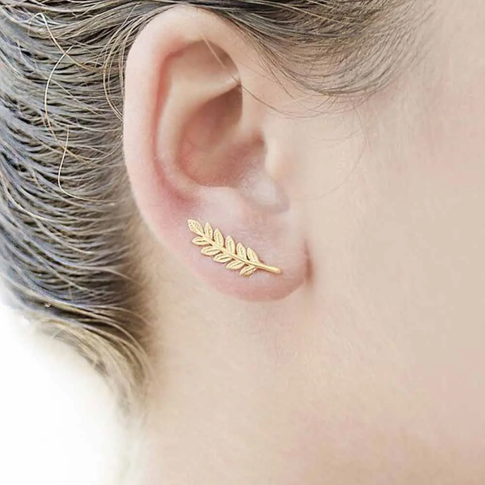 Famshin 2017 New Vintage Leaves Earrings For Women Beautiful Tree Leave Earrings Or Like Feather Earrings Ear Clip 1