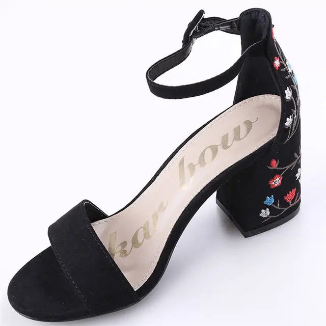 Embroider High Heel Women Sandals 3