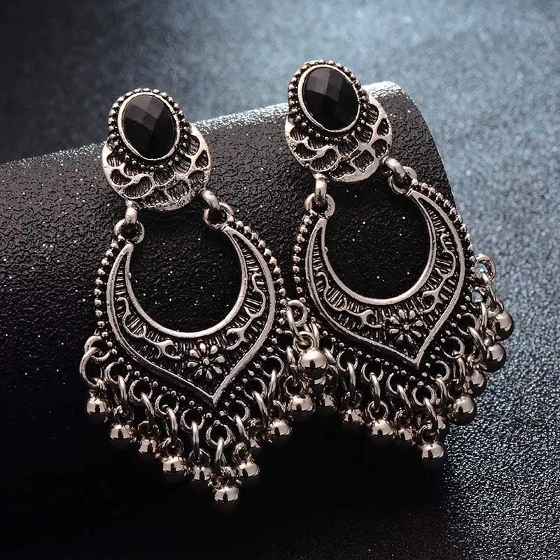Shuangr Fashion Hot Gold-Color Metal Tassel Dangle Earrings Oversize Pendientes Long Earrings For Women Ethnic Indian Jewelry 1