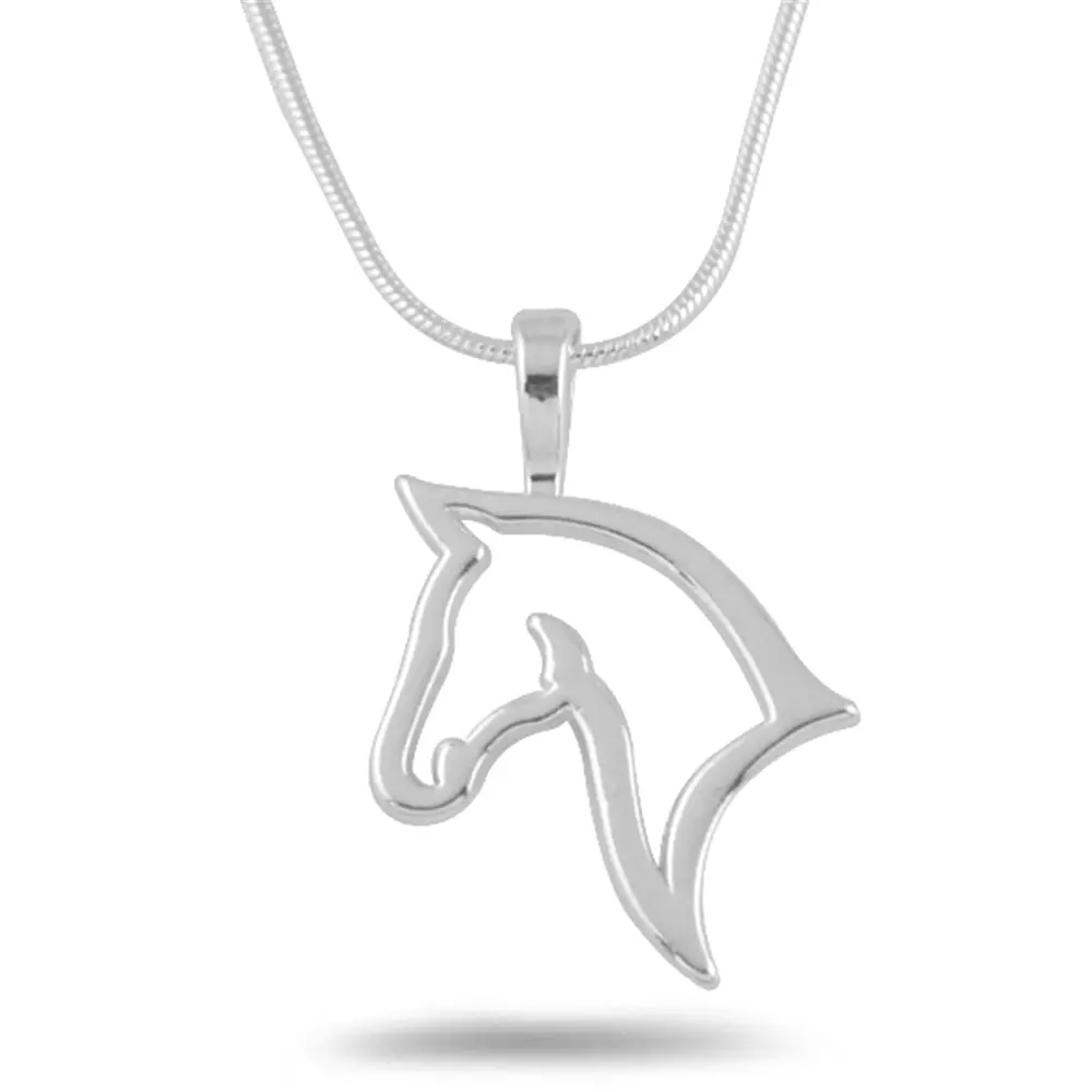 My Shape 2017 Fashion Silver Plated Cut Out Horse Head Pendant Charm Necklace Equestrian Jewelry Gift For Cowgirl Or Horse Lover 1