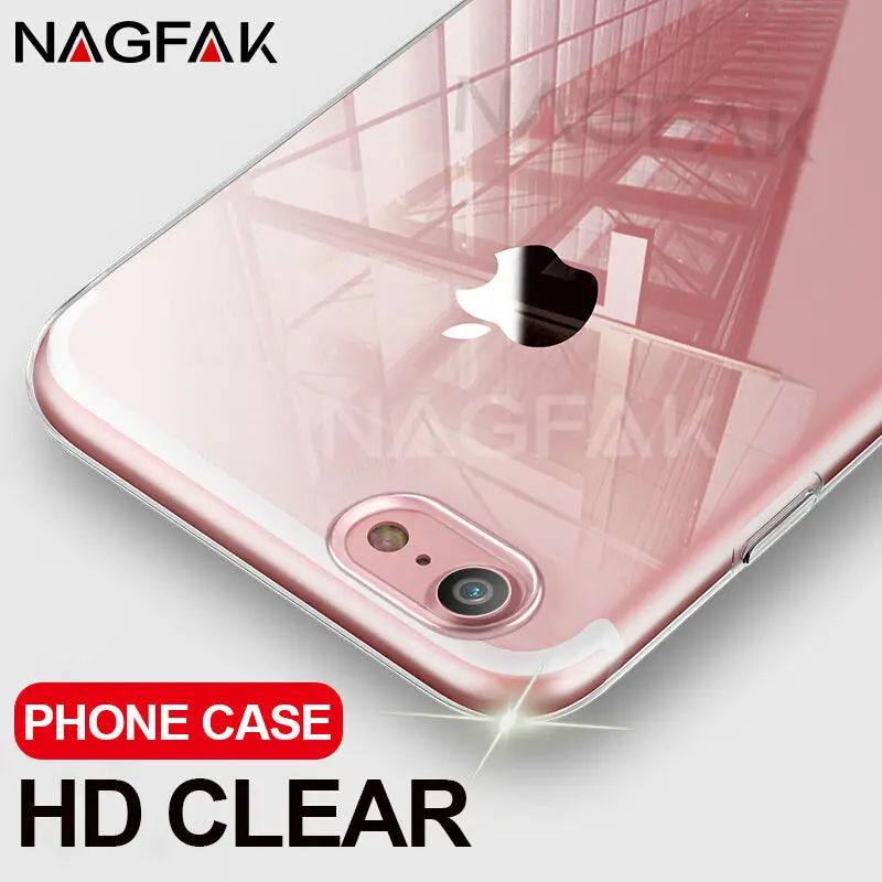 Nagfak Ultra Thin Transparent Case For Iphone 8 7 Plus 6 6S Plus Cases Soft Tpu Cover For Iphone 6 6S 7 8 Plus Phone Case Capa 1