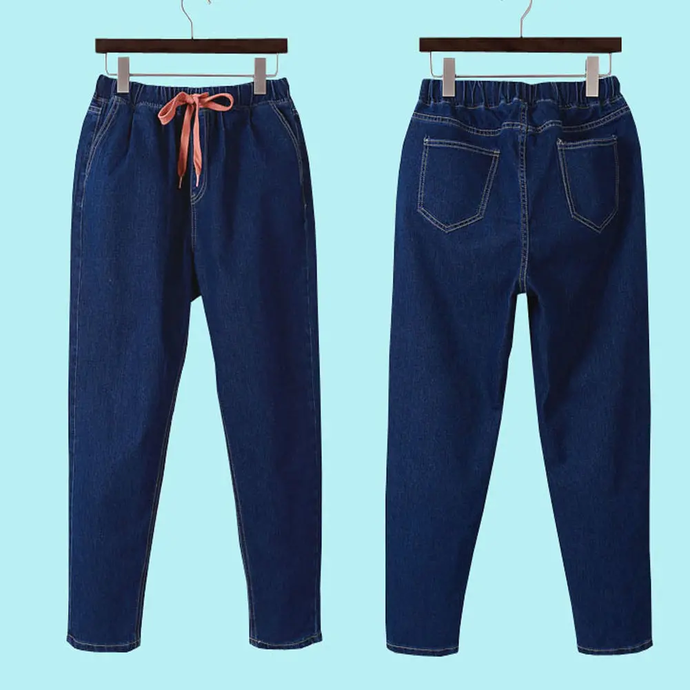 2018 Women Pants Jeans Summer Elastic Waist Vintage Denim Jeans Leisure Boyfriend Jeans For Women Plus Size 2Xl 3Xl 4Xl 5Xl 1