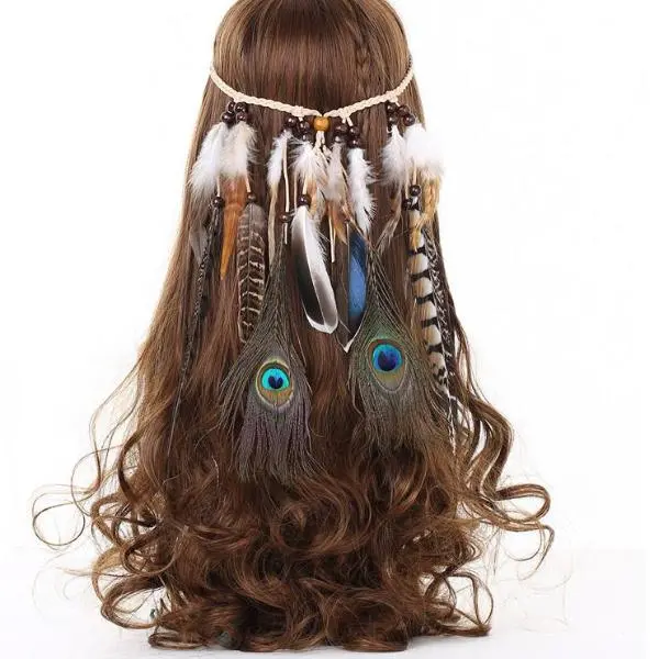 Headbands For Women Awaytr Indian Feathers Headband Fashion Boho Girls Festival Beads Gypsy Feather Hair Accessories 1