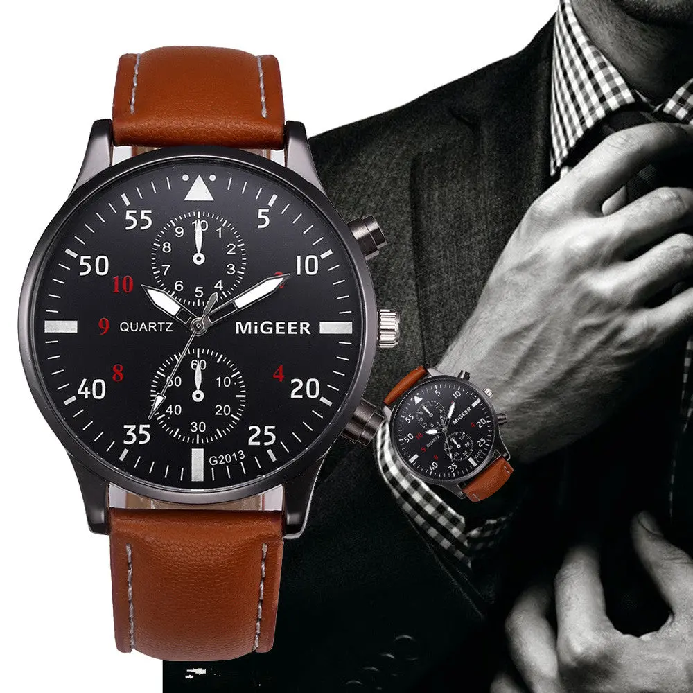 Retro Design Leather Band Watches Men Top Brand Relogio Masculino 2018 New Mens Sports Clock Analog Quartz Wrist Watches #Zer 1