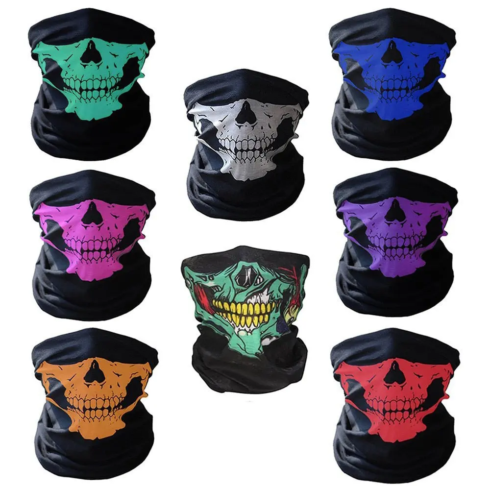 Halloween Mask Festival Skull Masks Skeleton Outdoor Motorcycle Bicycle Multi Function Neck Warmer Ghost Half Face Mask Scarves 1