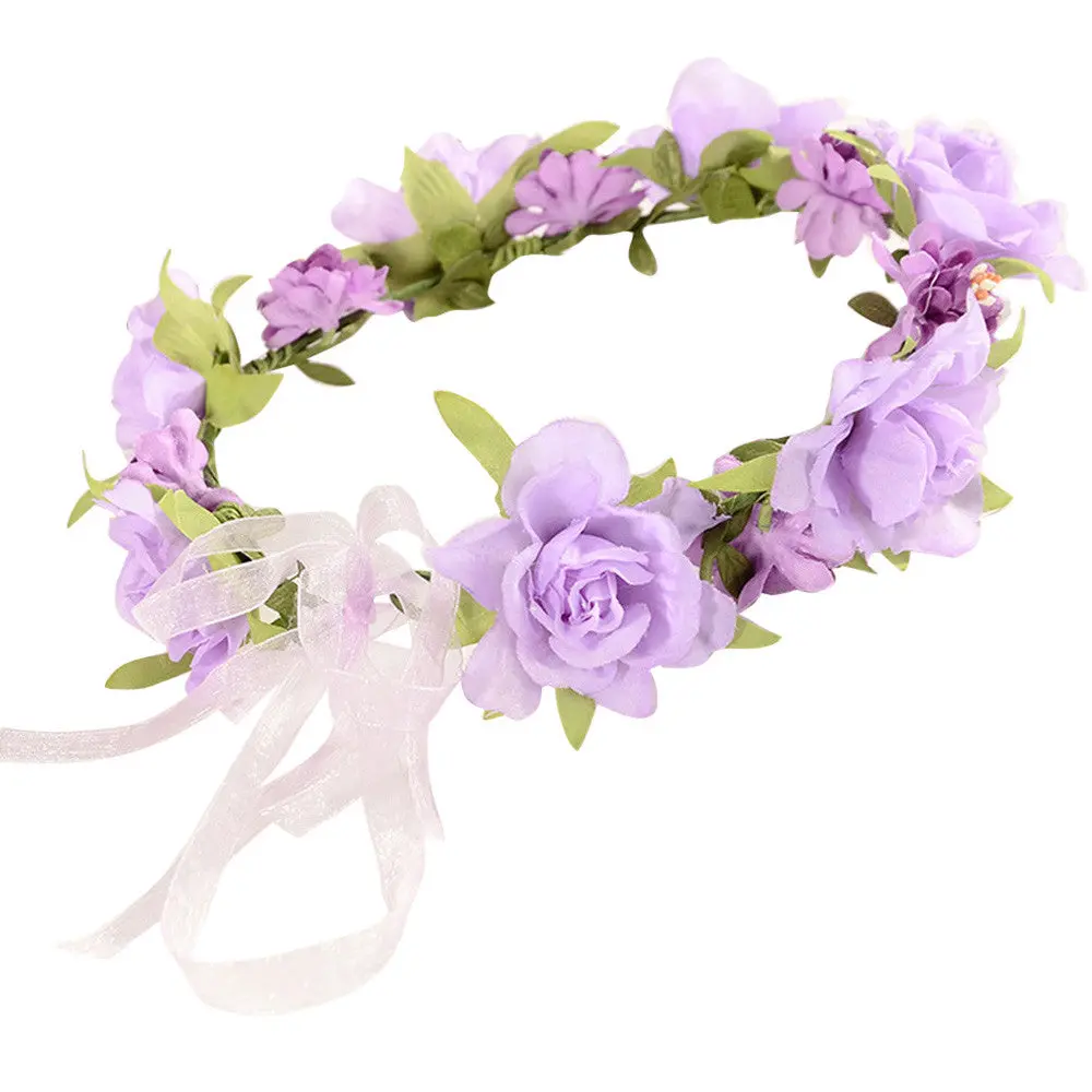 2017 Kid Head Wreath For Girls Hair Headband Flower Crown Wedding Garland Forehead Hair Accessories Children Handmade Band Jy10a 1