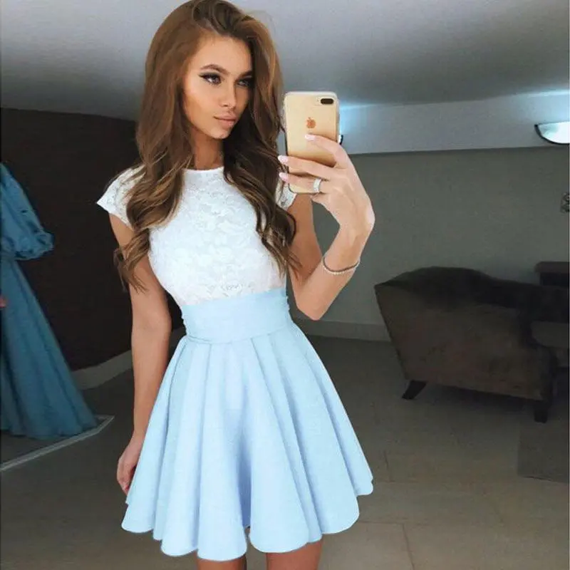 Spring Summer Short Skirts Womens Swing Tutu Skirt Bottoms Pleated Skirts Ladies Basic Solid Color Casual Mini Skater Skirt S-Xl 1