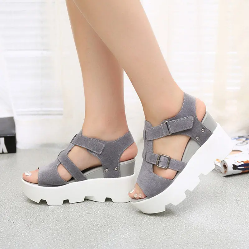 Open Toe Platform Gladiator Wedges 1