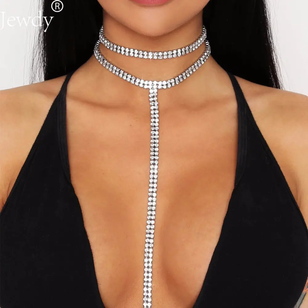Rhinestone Double Choker Statement Necklaces 1