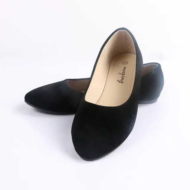 Lianhuaxiang 2018 Women Fashion Spring Ladies Pointed Toe Flat Ballet Flock Shallow Shoes Loafers Slip On Casual Shoes For W 5