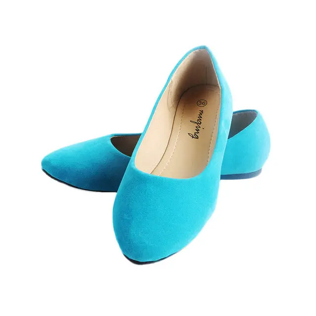 Lianhuaxiang 2018 Women Fashion Spring Ladies Pointed Toe Flat Ballet Flock Shallow Shoes Loafers Slip On Casual Shoes For W 9