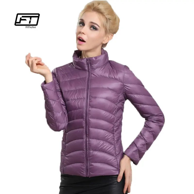 Fitaylor Spring Autumn Women Short Design Jackets Slim Casual Ultra Thin Coat Duck Down 90% Jacket Inverno Jaqueta Feminina 1