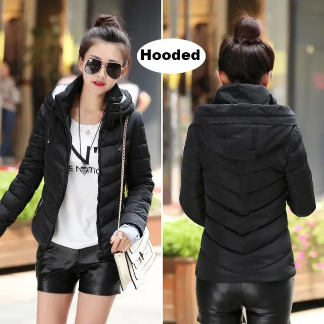 Stylish and warm 2018 winter parka for women in plus sizes—featuring a thickened, hooded design, cotton padding, and a flattering short silhouette. - Image 13