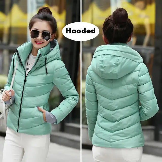 Stylish and warm 2018 winter parka for women in plus sizes—featuring a thickened, hooded design, cotton padding, and a flattering short silhouette. - Image 8