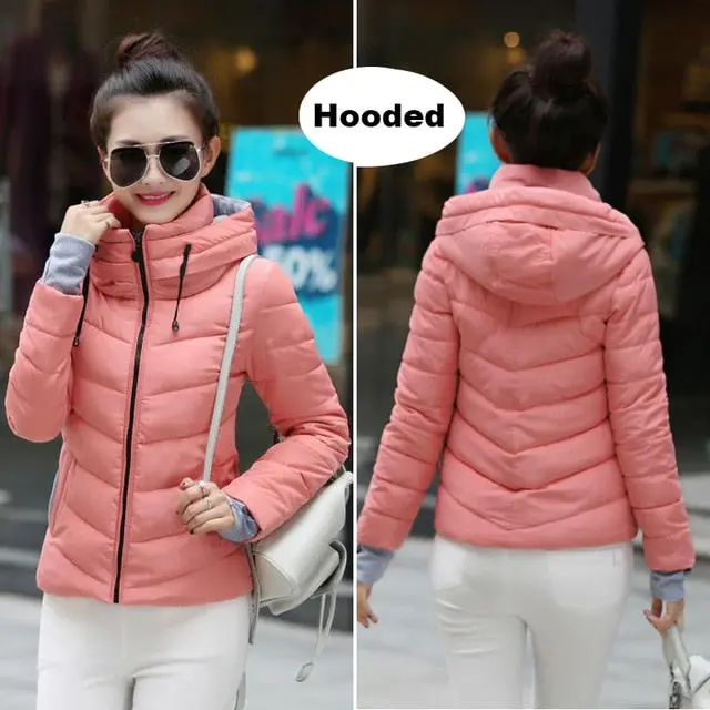 Stylish and warm 2018 winter parka for women in plus sizes—featuring a thickened, hooded design, cotton padding, and a flattering short silhouette. - Image 16